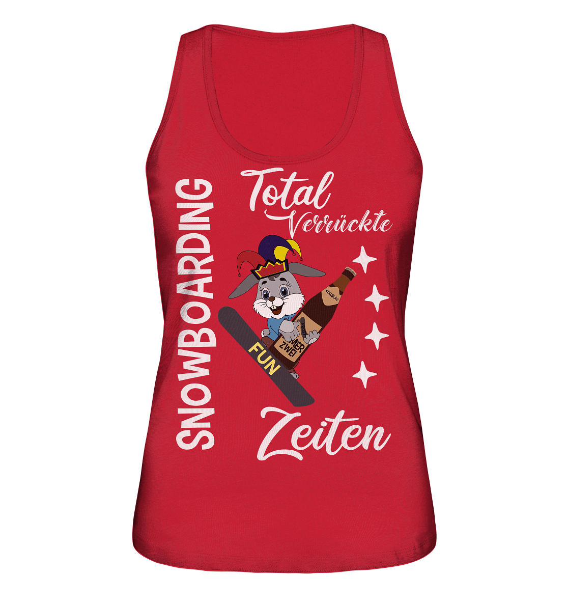 Snowboarding, verrückte Zeiten, Snowboarder, Osterhase - Ladies Organic Tank-Top