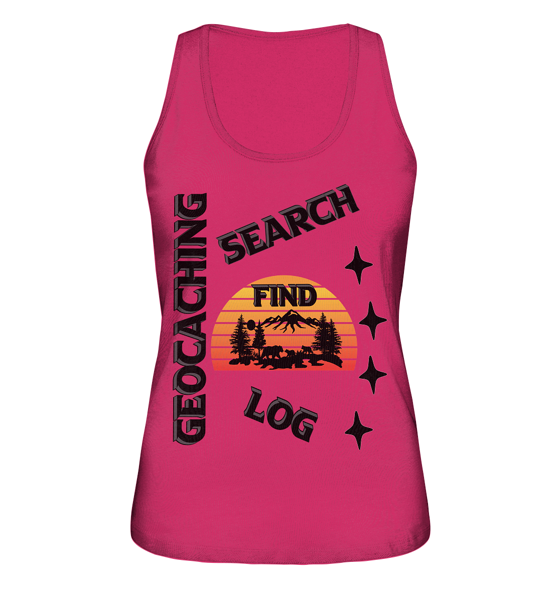 Geocaching, Suchen, Finden und Log, Geocache Schwarzes Design Mounten - Ladies Organic Tank-Top