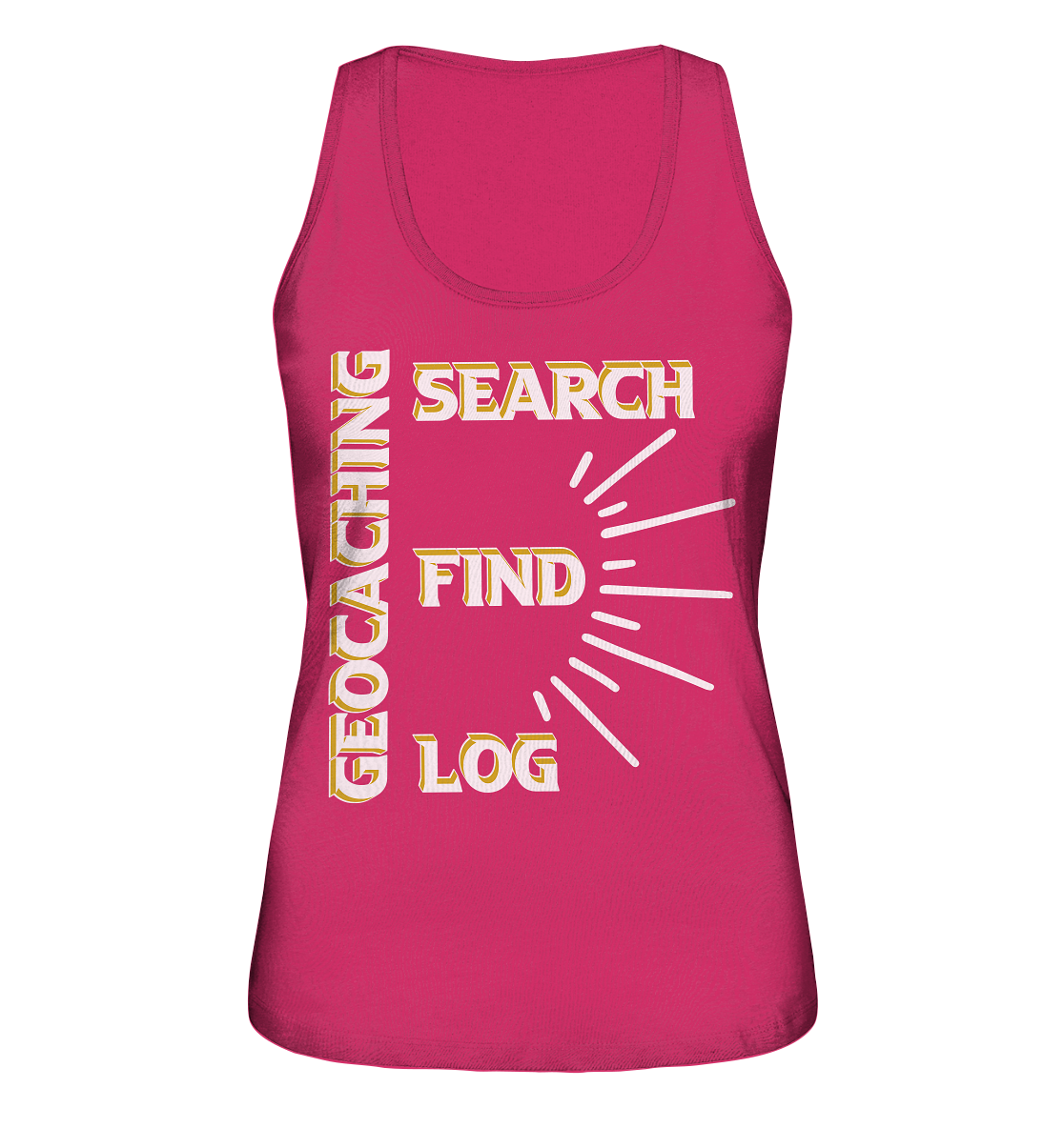 Geocaching-SEARCH-FIND-LOG, Cache Helles Disign - Ladies Organic Tank-Top