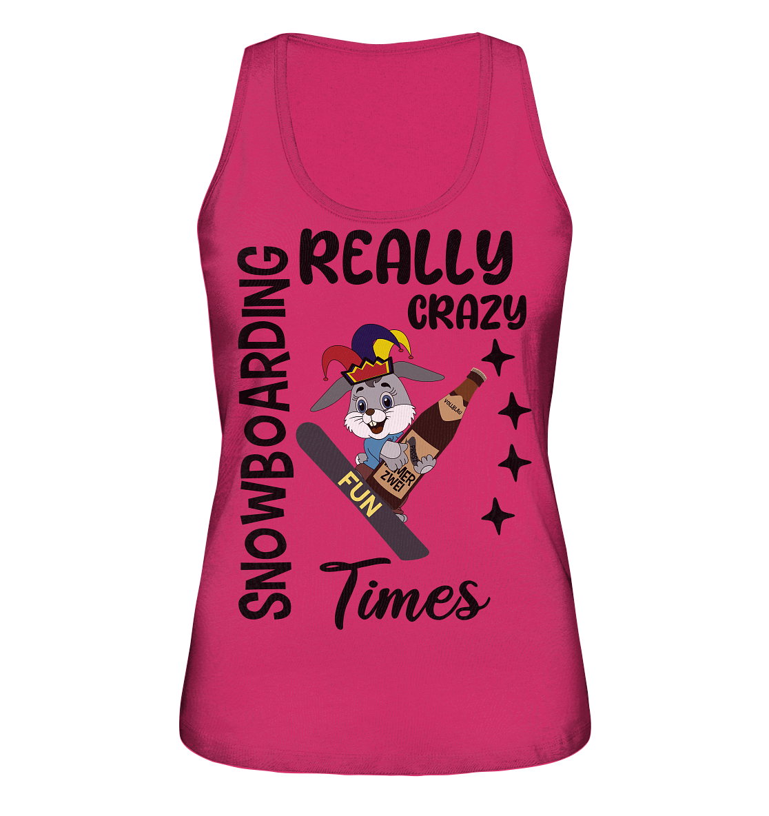 Snowboarding, really crazy, Osterhase mit Bierflasche  - Ladies Organic Tank-Top