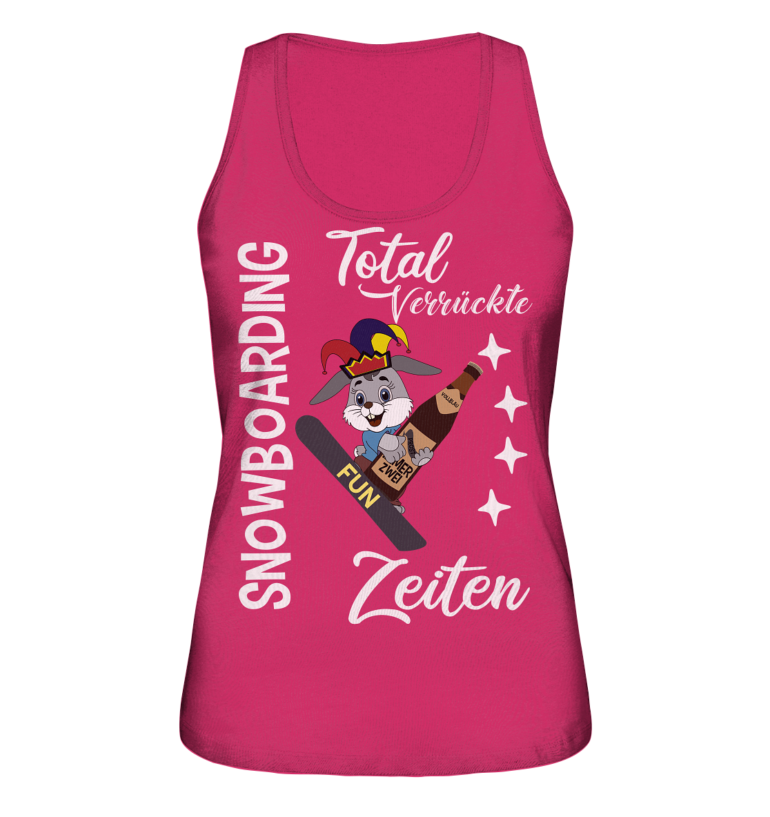 Snowboarding, verrückte Zeiten, Snowboarder, Osterhase - Ladies Organic Tank-Top