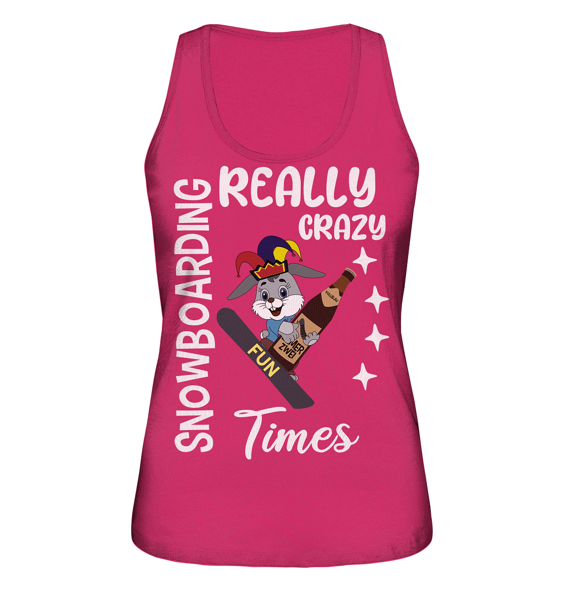 Snowboarding, Crazy Times, Snowboarder, Party - Ladies Organic Tank-Top