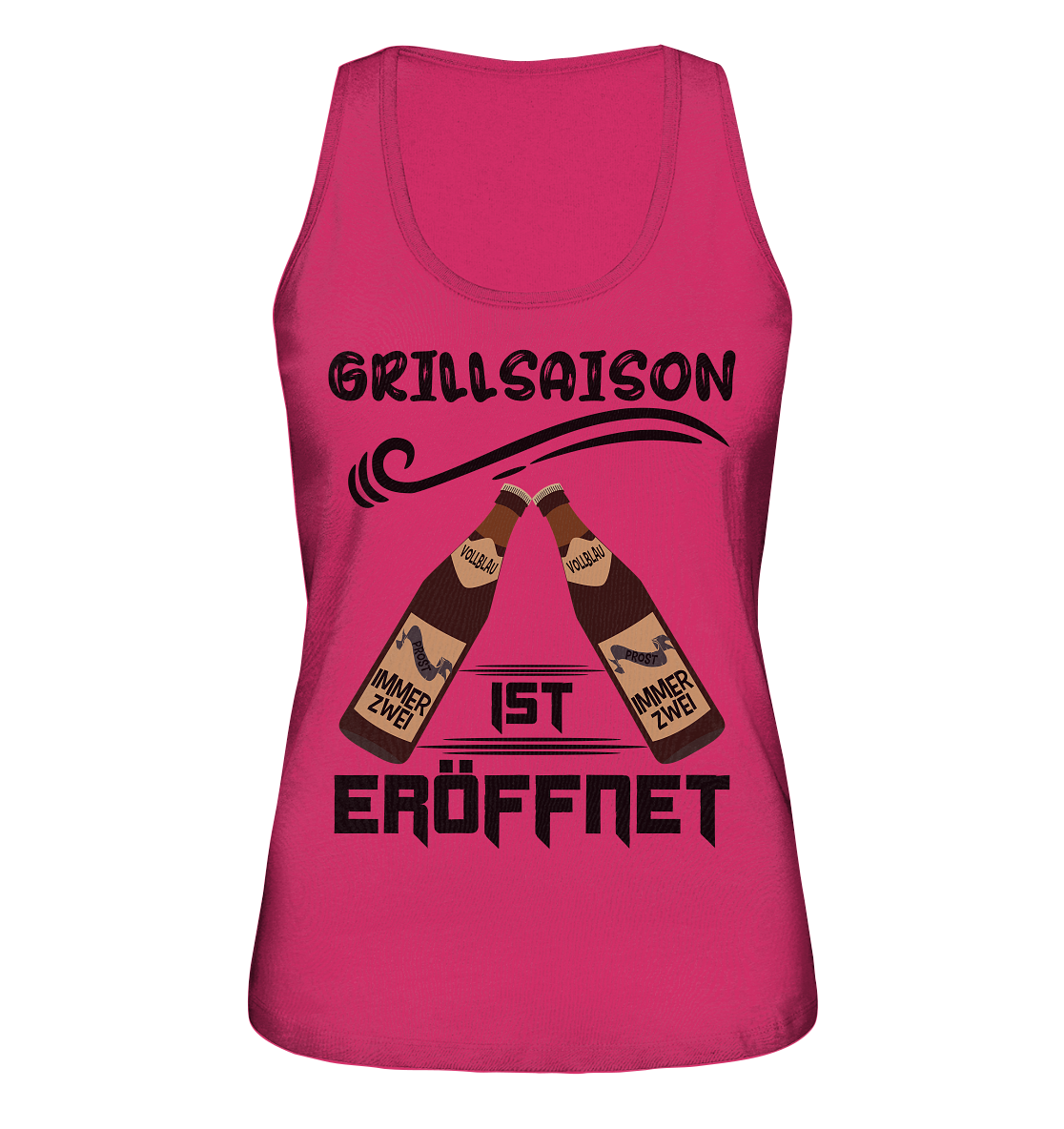 Grillsaison ist eröffnet, Grillen, Party, Feiern, Schwarzes Design - Ladies Organic Tank-Top