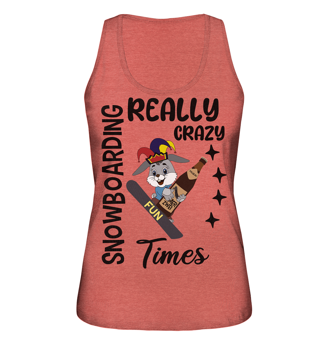 Snowboarding, really crazy, Osterhase mit Bierflasche  - Ladies Organic Tank-Top