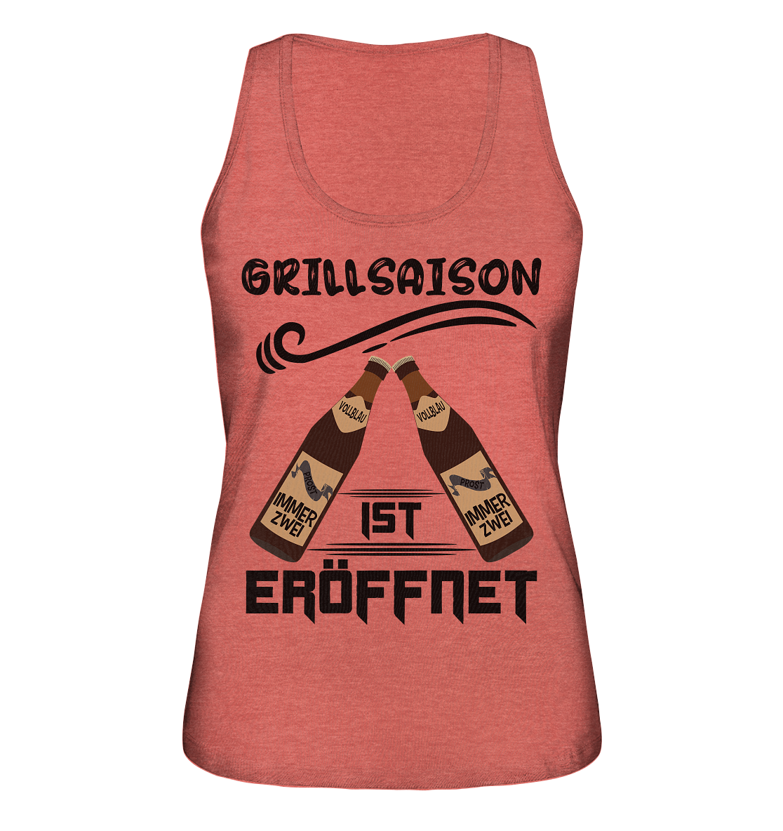 Grillsaison ist eröffnet, Grillen, Party, Feiern, Schwarzes Design - Ladies Organic Tank-Top