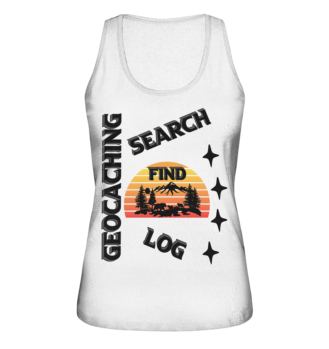 Geocaching, Suchen, Finden und Log, Geocache Schwarzes Design Mounten - Ladies Organic Tank-Top