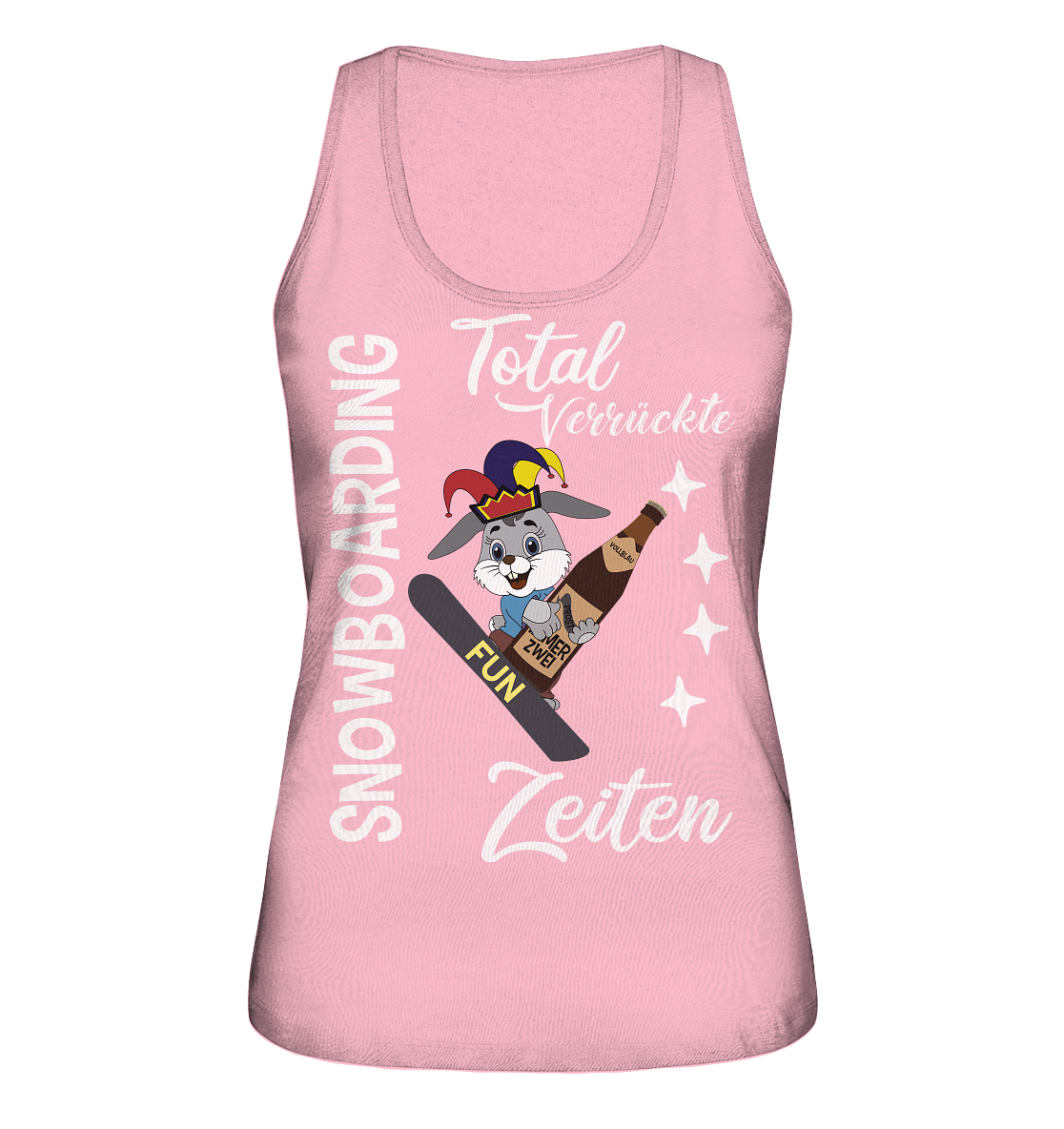 Snowboarding, verrückte Zeiten, Snowboarder, Osterhase - Ladies Organic Tank-Top