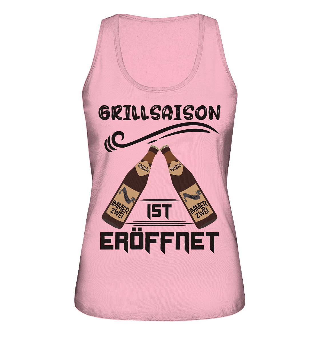 Grillsaison ist eröffnet, Grillen, Party, Feiern, Schwarzes Design - Ladies Organic Tank-Top