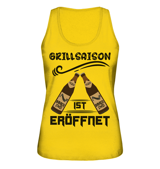 Grillsaison ist eröffnet, Grillen, Party, Feiern, Schwarzes Design - Ladies Organic Tank-Top