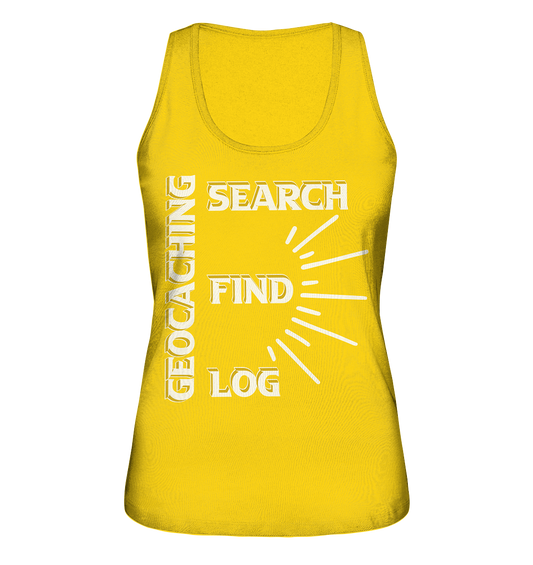 Geocaching-SEARCH-FIND-LOG, Cache Helles Disign - Ladies Organic Tank-Top