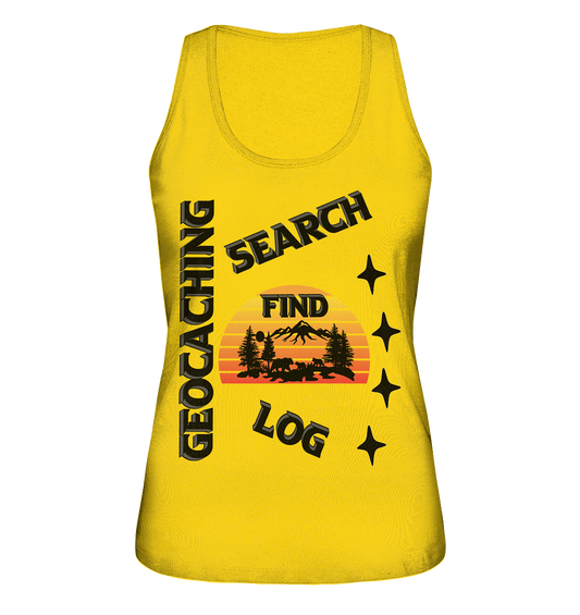 Geocaching, Suchen, Finden und Log, Geocache Schwarzes Design Mounten - Ladies Organic Tank-Top