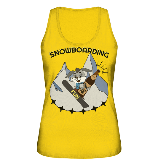 Snowboarding, Apres- Ski, Snowboard, Skihase und Bier - Ladies Organic Tank-Top