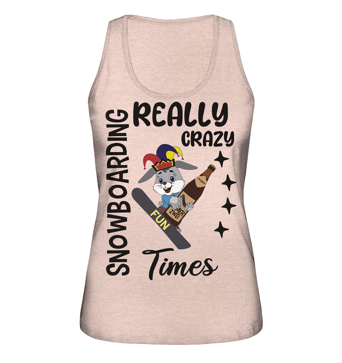 Snowboarding, really crazy, Osterhase mit Bierflasche  - Ladies Organic Tank-Top