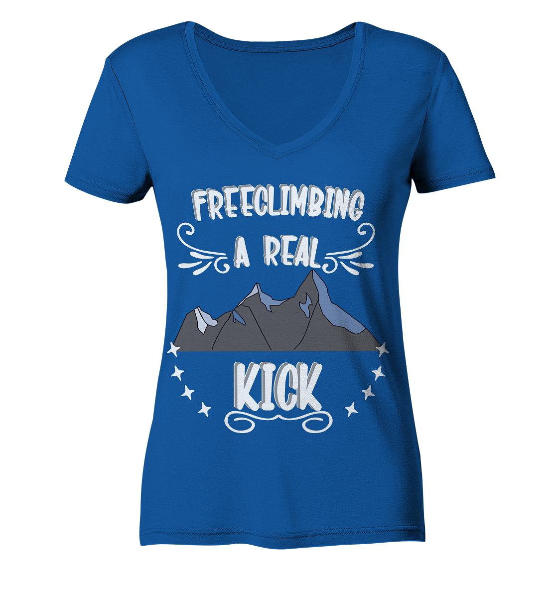 Freeclimbing - a real kick, sportlich & gefährlich - Ladies Organic V-Neck Shirt