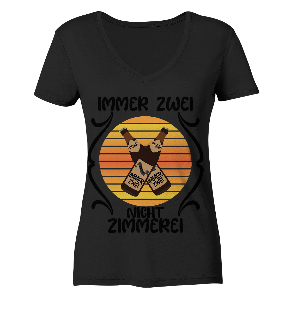 Immer Zwei, Nicht Zimmerei, witziges für den Alltag - Ladies Organic V-Neck Shirt