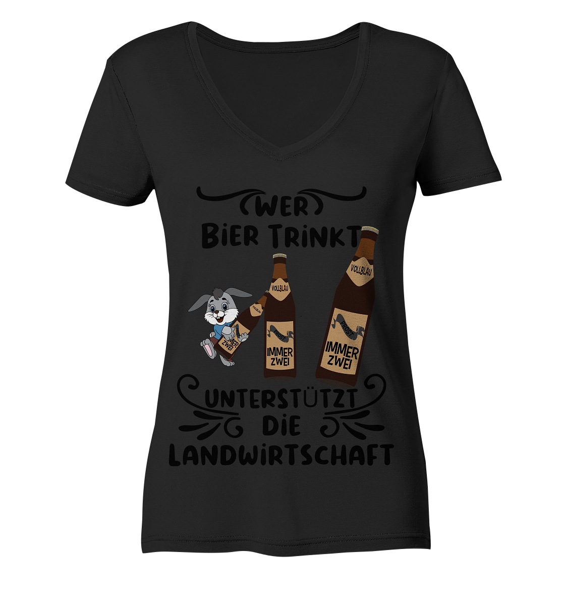 Wer Bier trinkt, Landwirtschaft unterstützen, Party - Ladies Organic V-Neck Shirt