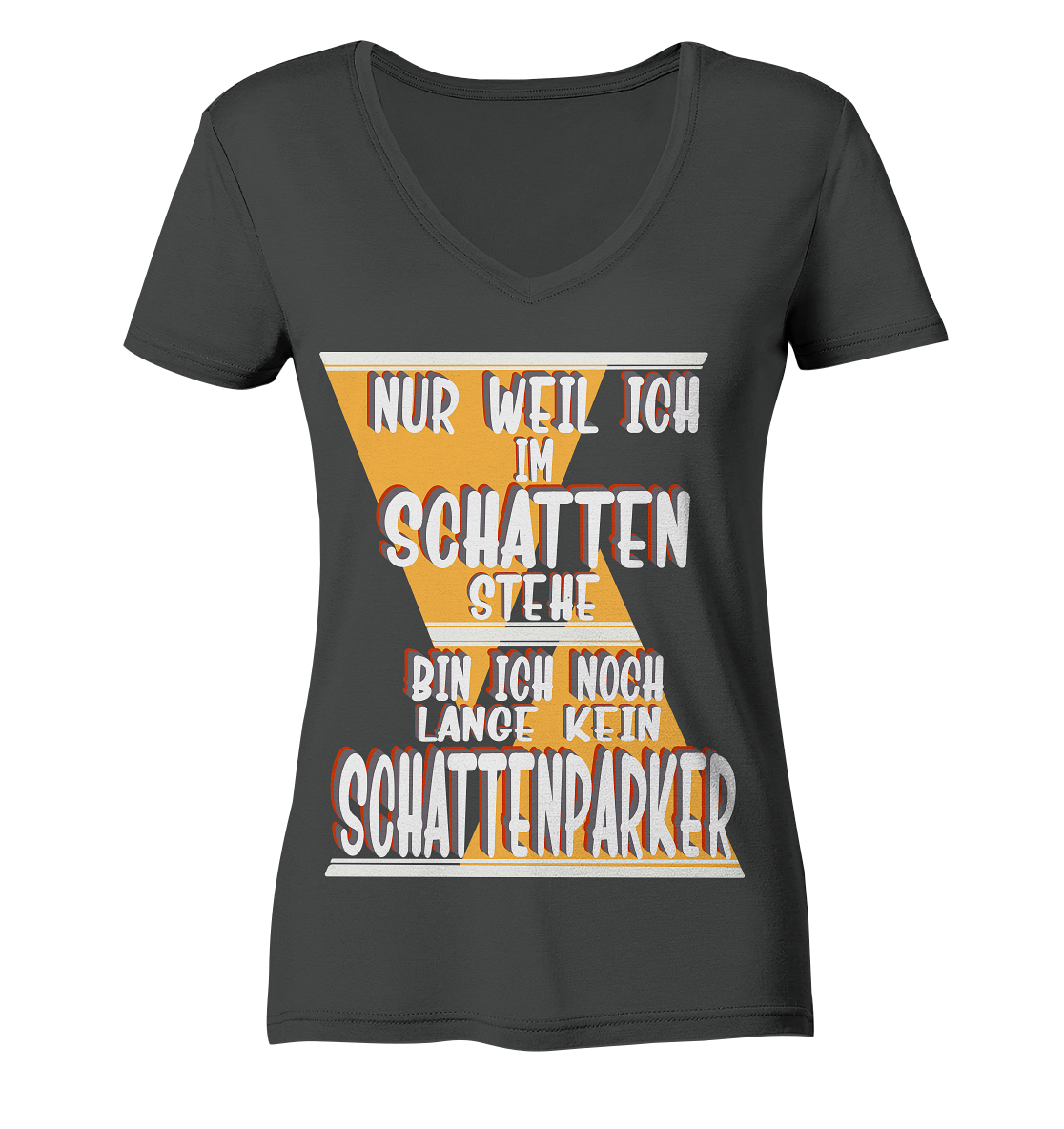 Schattenparker, mein Statement, Helles Design - Ladies Organic V-Neck Shirt