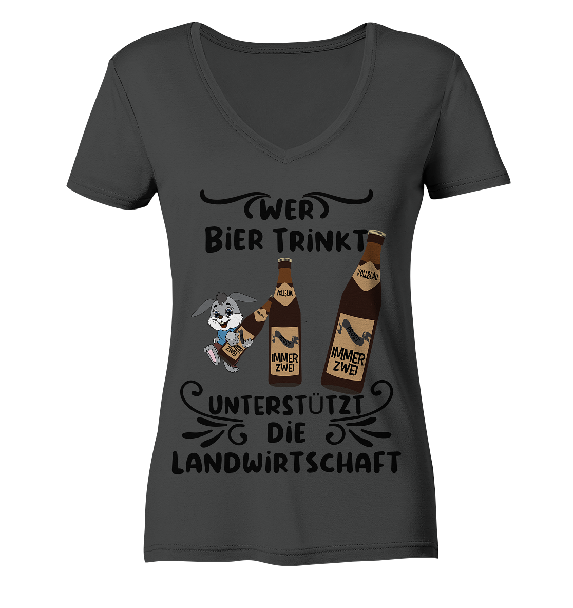 Wer Bier trinkt, Landwirtschaft unterstützen, Party - Ladies Organic V-Neck Shirt