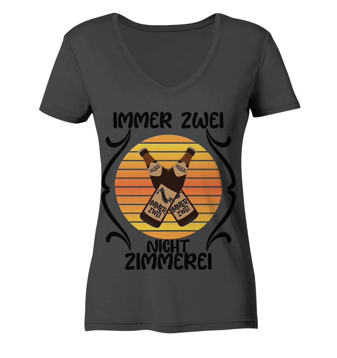 Immer Zwei, Nicht Zimmerei, witziges für den Alltag - Ladies Organic V-Neck Shirt