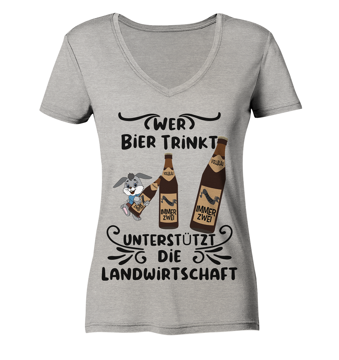 Wer Bier trinkt, Landwirtschaft unterstützen, Party - Ladies Organic V-Neck Shirt