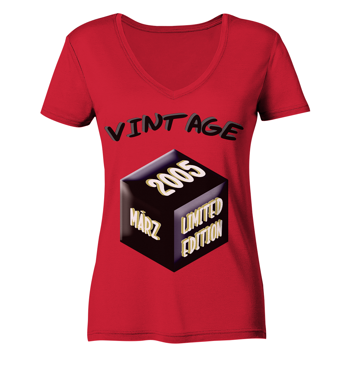 Vintage 2005 MÄRZ Limited Edition, Geschenk zum 18  - Ladies Organic V-Neck Shirt