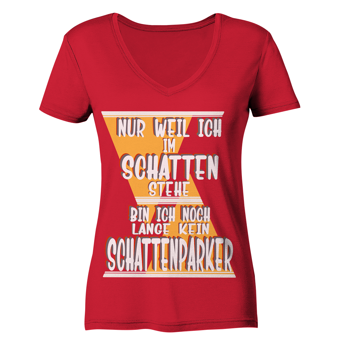 Schattenparker, mein Statement, Helles Design - Ladies Organic V-Neck Shirt