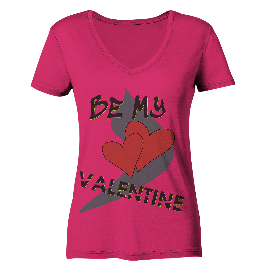 Be my Valentine, Valentinstag, 14. Februar - Ladies Organic V-Neck Shirt