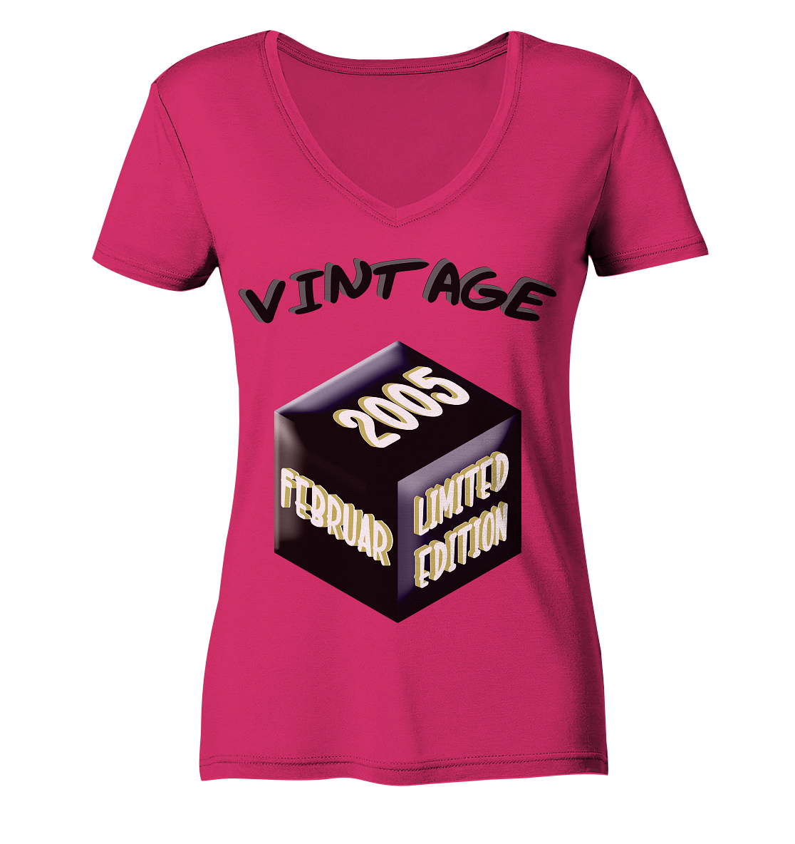 Vintage 2005 FEB Limited Edition, Geschenk zum 18 - Ladies Organic V-Neck Shirt