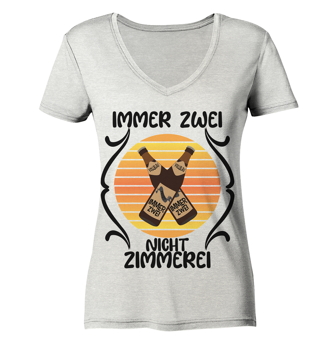 Immer Zwei, Nicht Zimmerei, witziges für den Alltag - Ladies Organic V-Neck Shirt