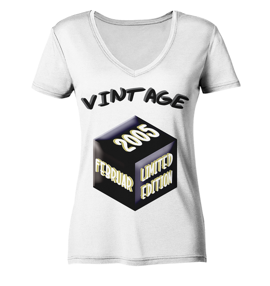 Vintage 2005 FEB Limited Edition, Geschenk zum 18 - Ladies Organic V-Neck Shirt