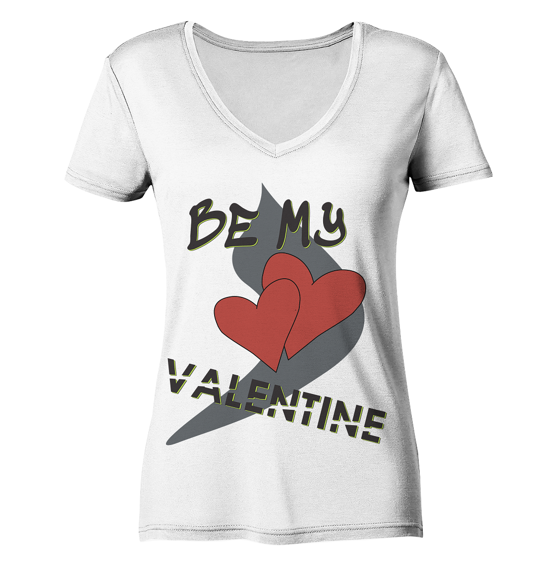 Be my Valentine, Valentinstag, 14. Februar - Ladies Organic V-Neck Shirt