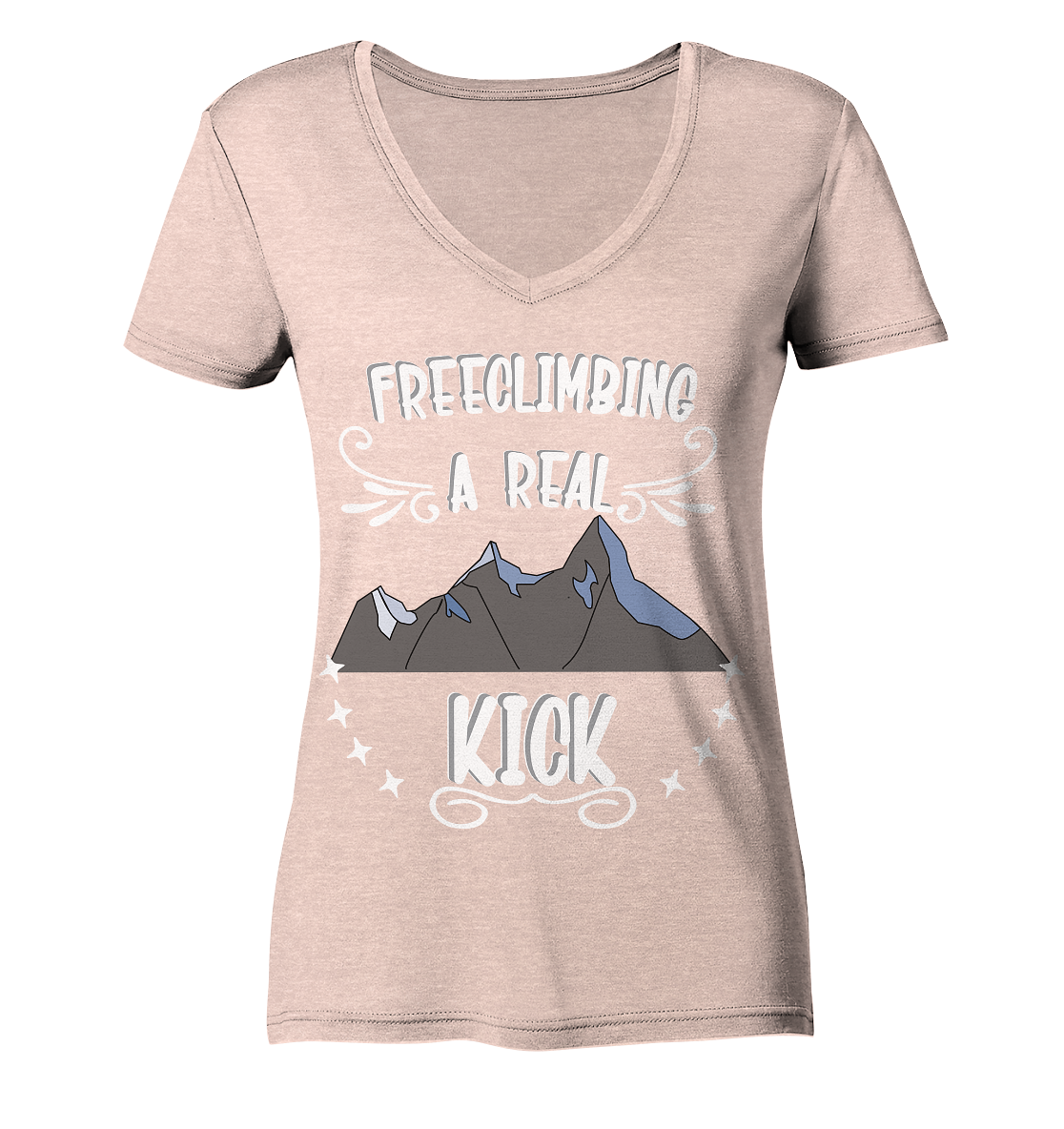 Freeclimbing - a real kick, sportlich & gefährlich - Ladies Organic V-Neck Shirt