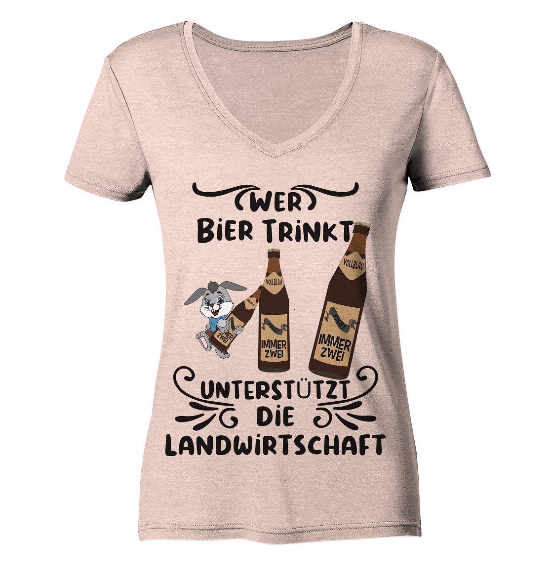 Wer Bier trinkt, Landwirtschaft unterstützen, Party - Ladies Organic V-Neck Shirt