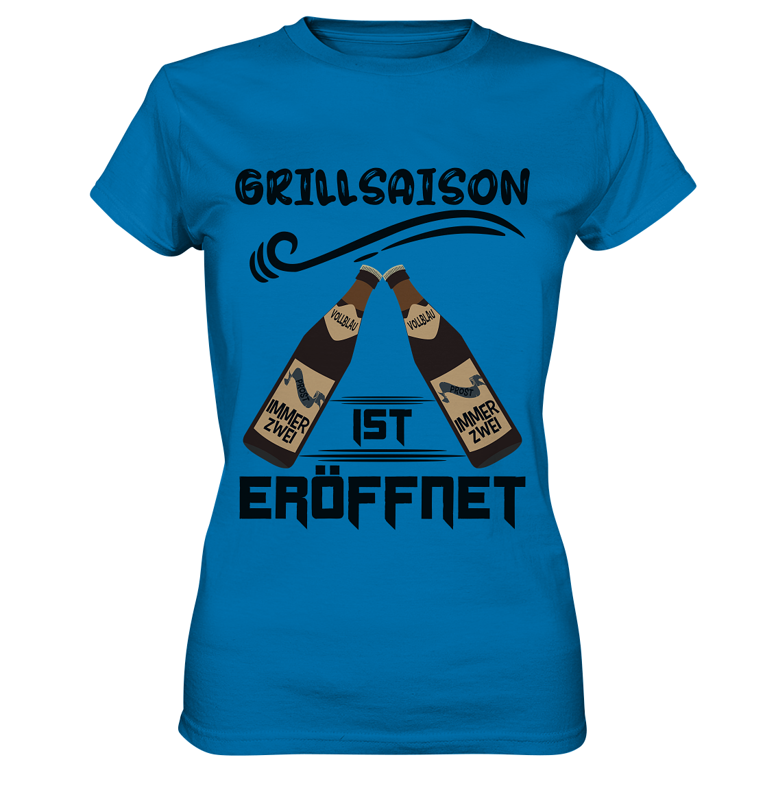 Grillsaison ist eröffnet, Grillen, Party, Feiern, Schwarzes Design - Ladies Premium Shirt