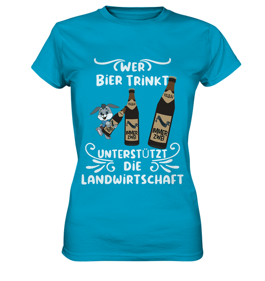 Wer Bier trinkt unterstützt die Landwirtschaft, Party- Shirt - Ladies Premium Shirt