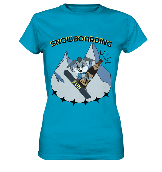 Snowboarding, Apres- Ski, Snowboard, Skihase und Bier - Ladies Premium Shirt