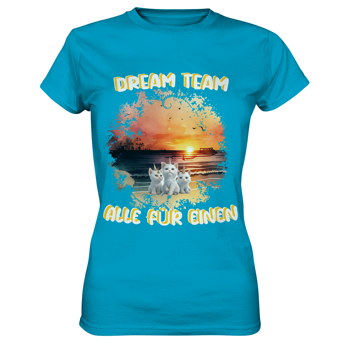 Dream Team, Einhorn Katzen Shirt, streetwear, casual t shirt, No 3 - Ladies Premium Shirt