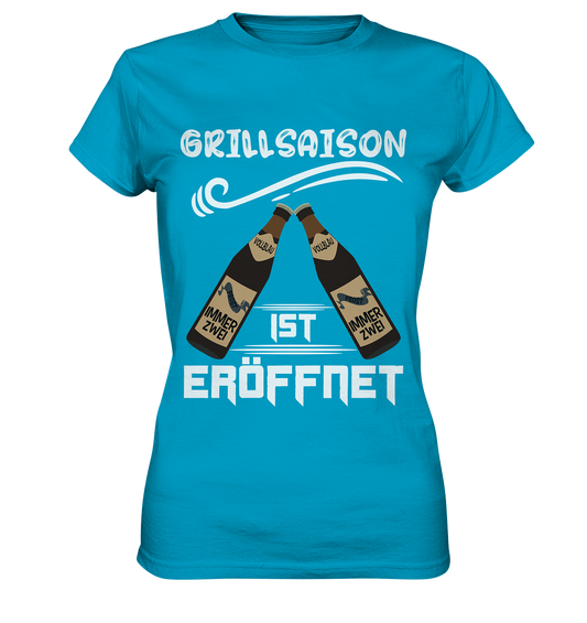 Grillsaison ist eröffnet, Grillen, Party, Feiern, Helles Design - Ladies Premium Shirt