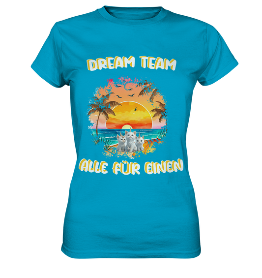 Dream Team, Einhorn Katzen Shirt, streetwear, casual t shirt - Ladies Premium Shirt