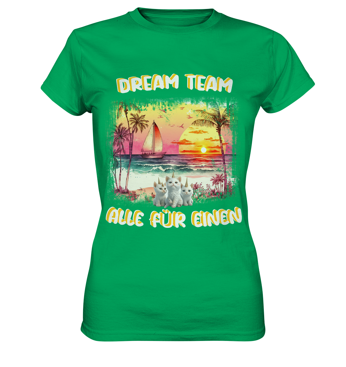 Dream Team, Einhorn Katzen Shirt, streetwear, casual t shirt, No 7 - Ladies Premium Shirt