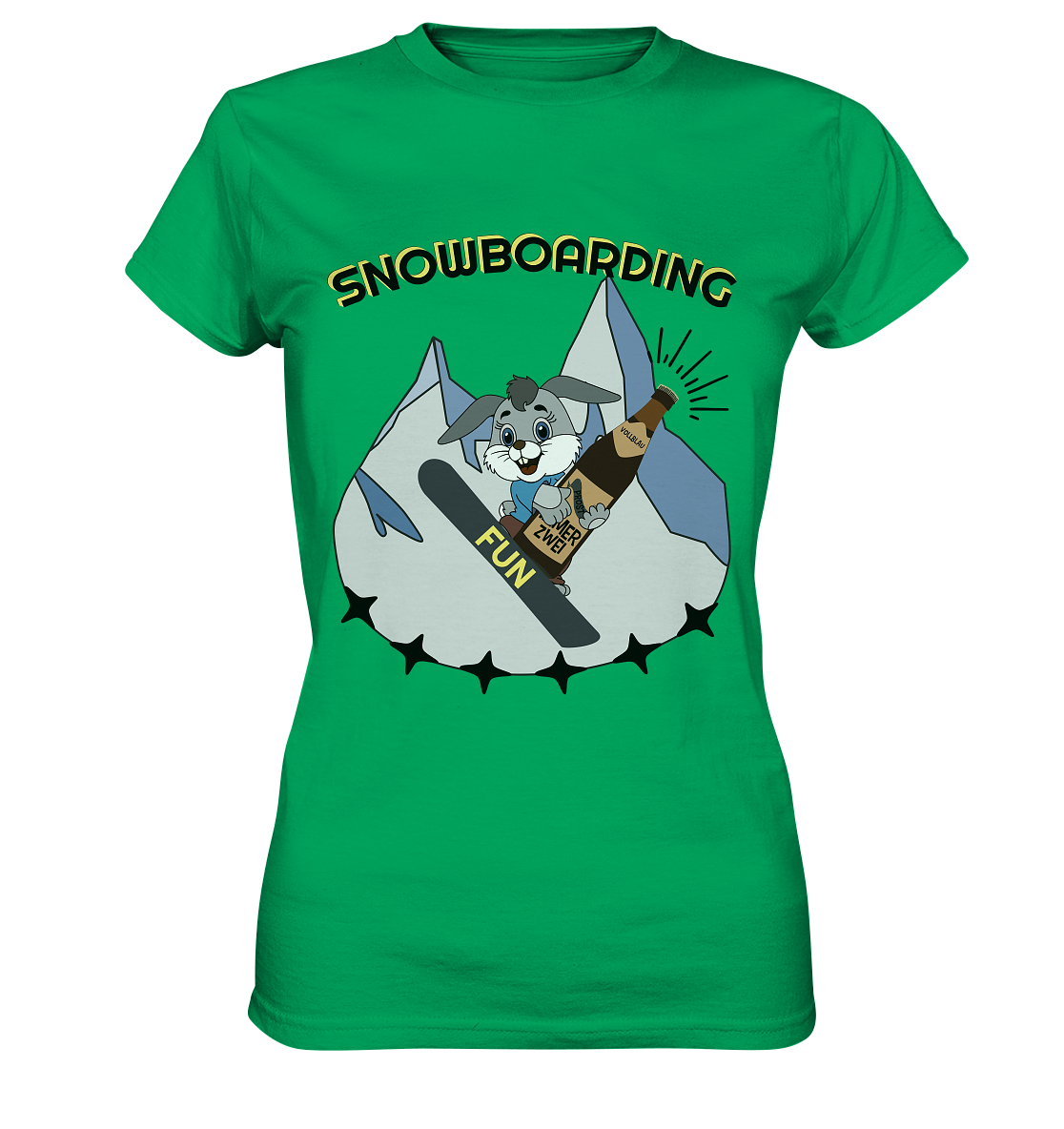 Snowboarding, Apres- Ski, Snowboard, Skihase und Bier - Ladies Premium Shirt