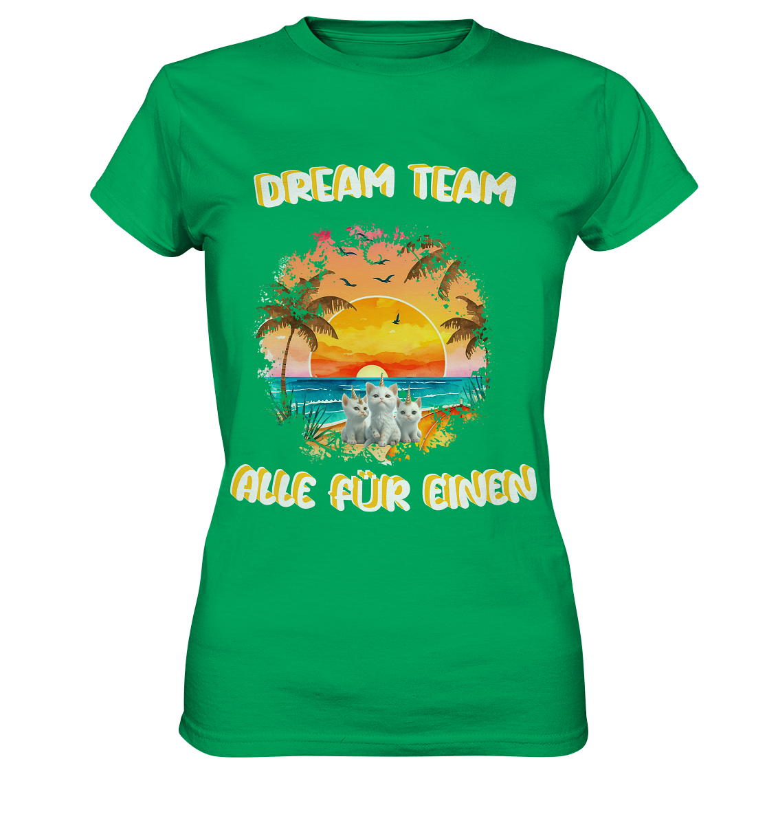 Dream Team, Einhorn Katzen Shirt, streetwear, casual t shirt - Ladies Premium Shirt