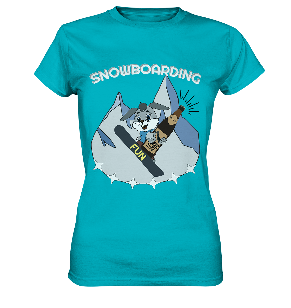 Snowboarder, Apres- Ski, Party danach, Piste, Helles Design - Ladies Premium Shirt