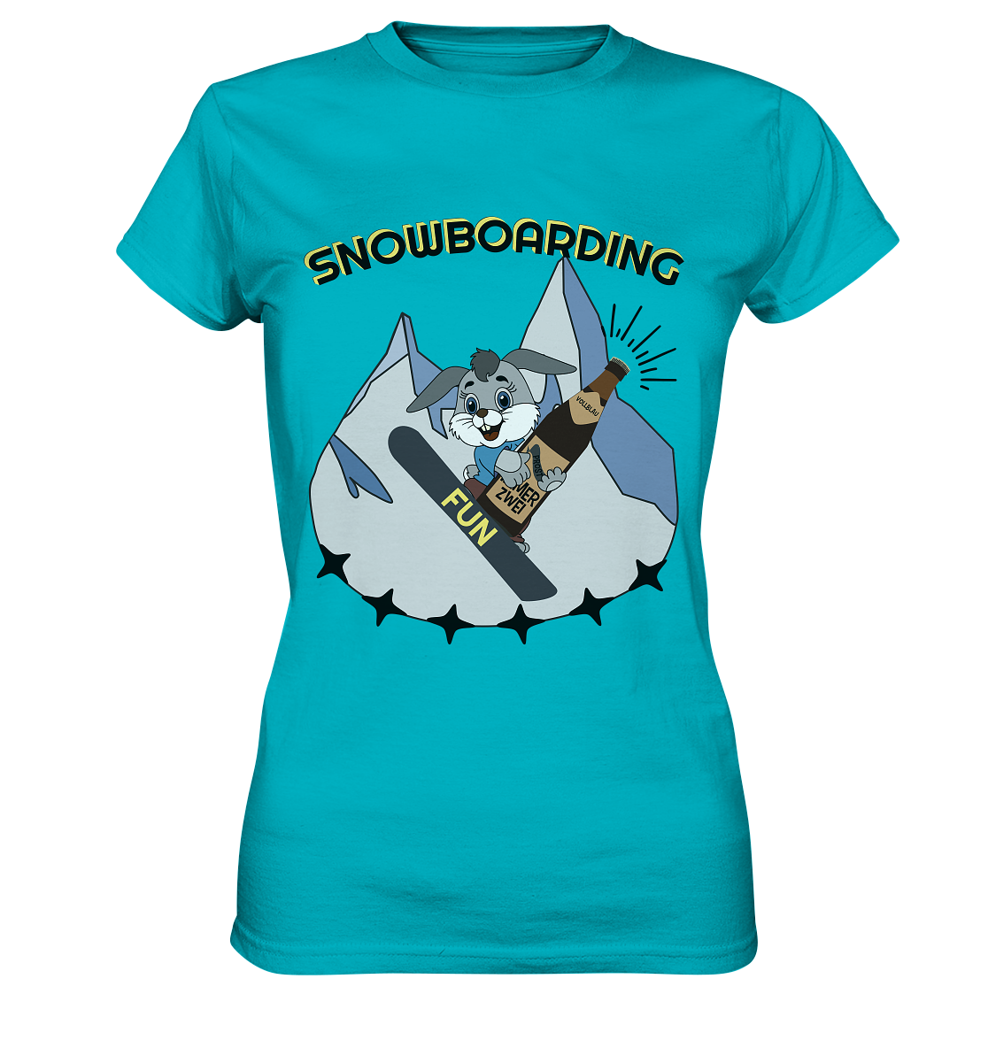 Snowboarding, Apres- Ski, Snowboard, Skihase und Bier - Ladies Premium Shirt