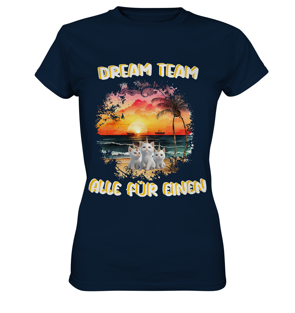 Dream Team, Einhorn Katzen Shirt, streetwear, casual t shirt, No 4 - Ladies Premium Shirt