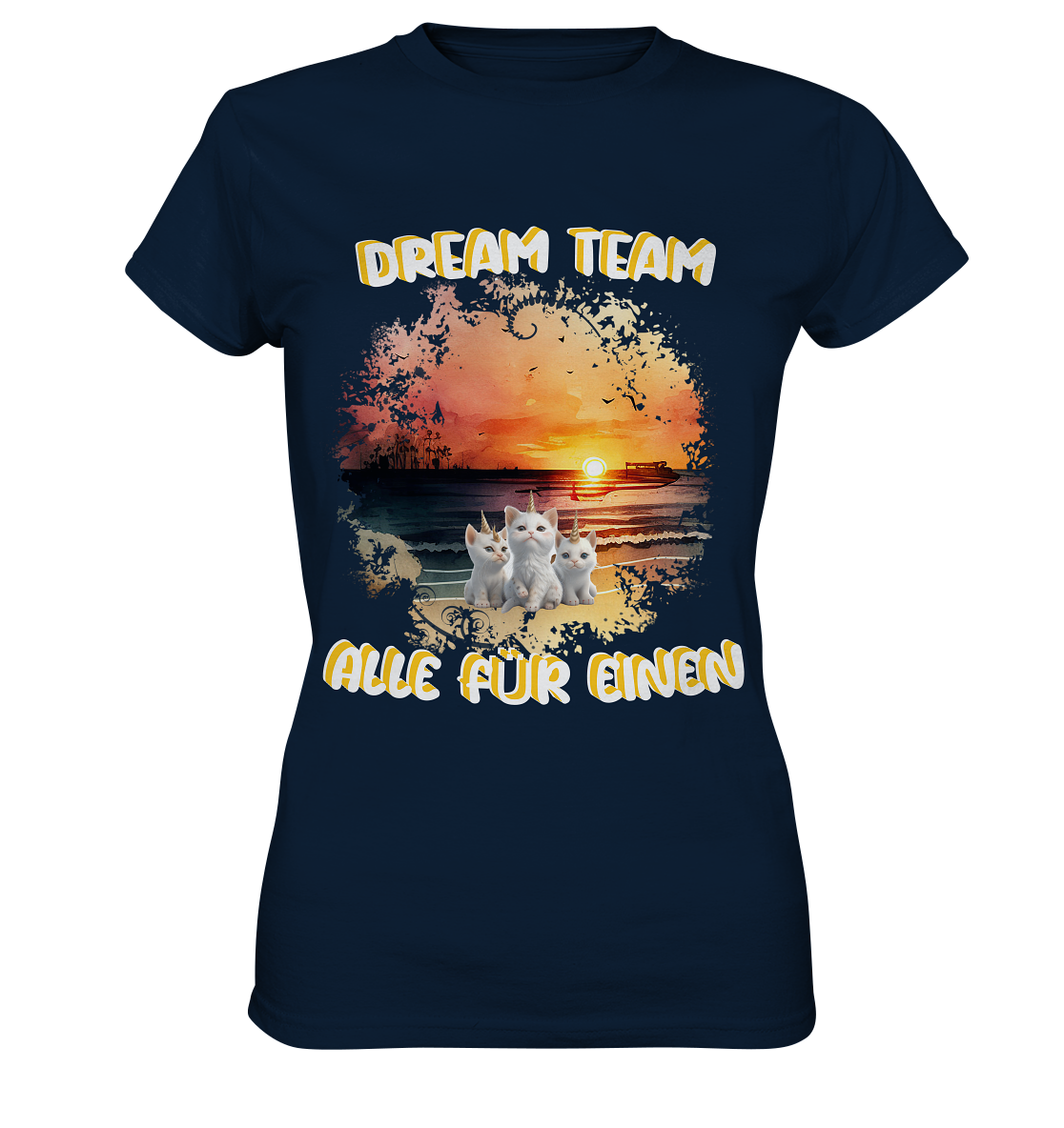 Dream Team, Einhorn Katzen Shirt, streetwear, casual t shirt, No 3 - Ladies Premium Shirt