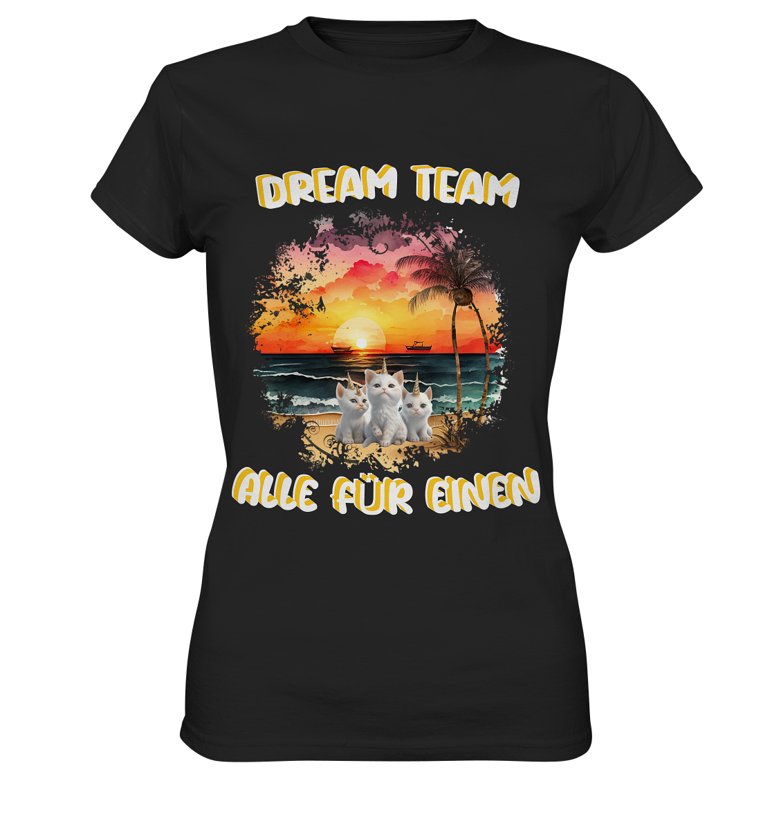 Dream Team, Einhorn Katzen Shirt, streetwear, casual t shirt, No 4 - Ladies Premium Shirt