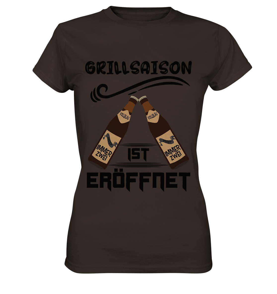 Grillsaison ist eröffnet, Grillen, Party, Feiern, Schwarzes Design - Ladies Premium Shirt