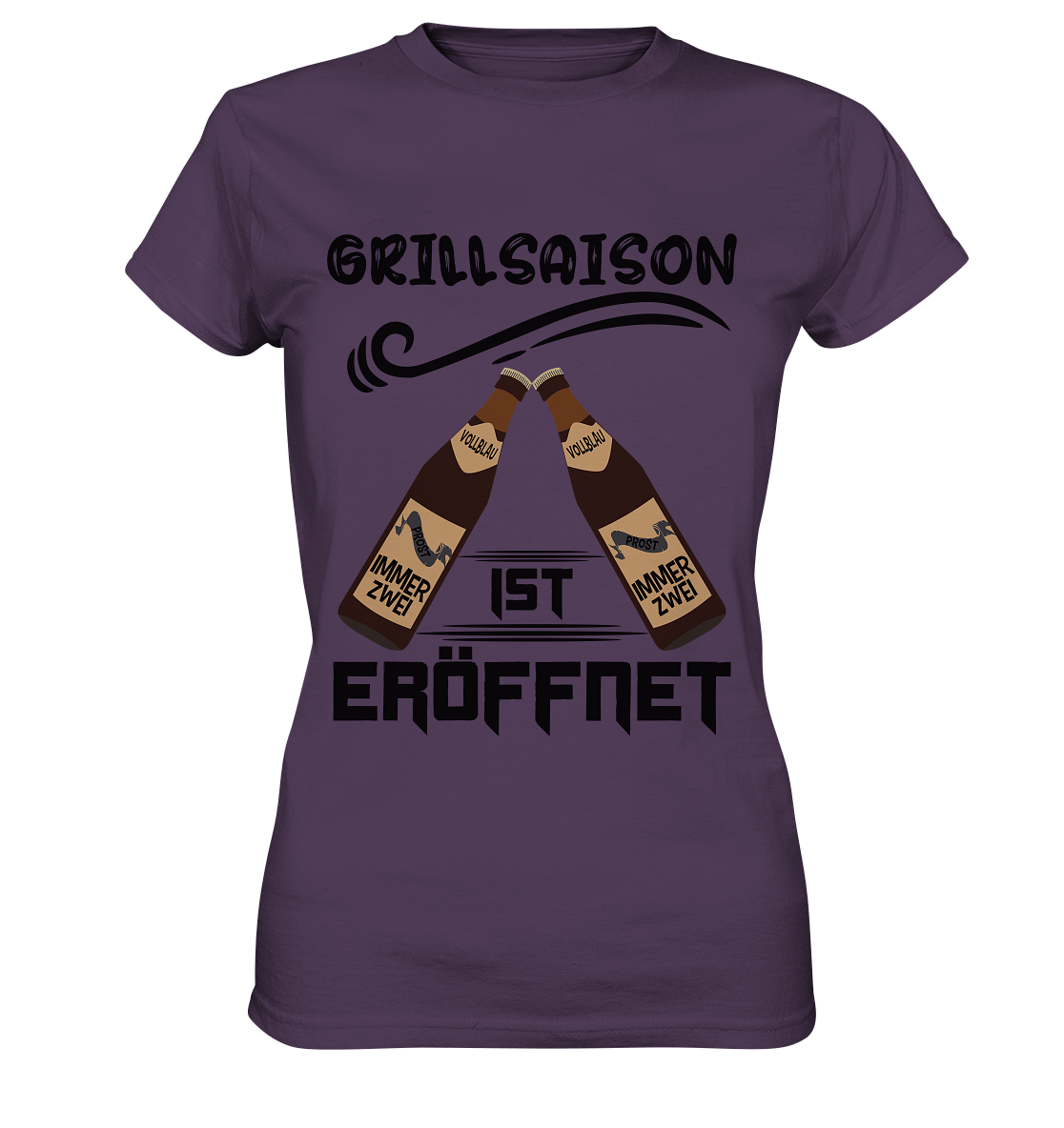 Grillsaison ist eröffnet, Grillen, Party, Feiern, Schwarzes Design - Ladies Premium Shirt