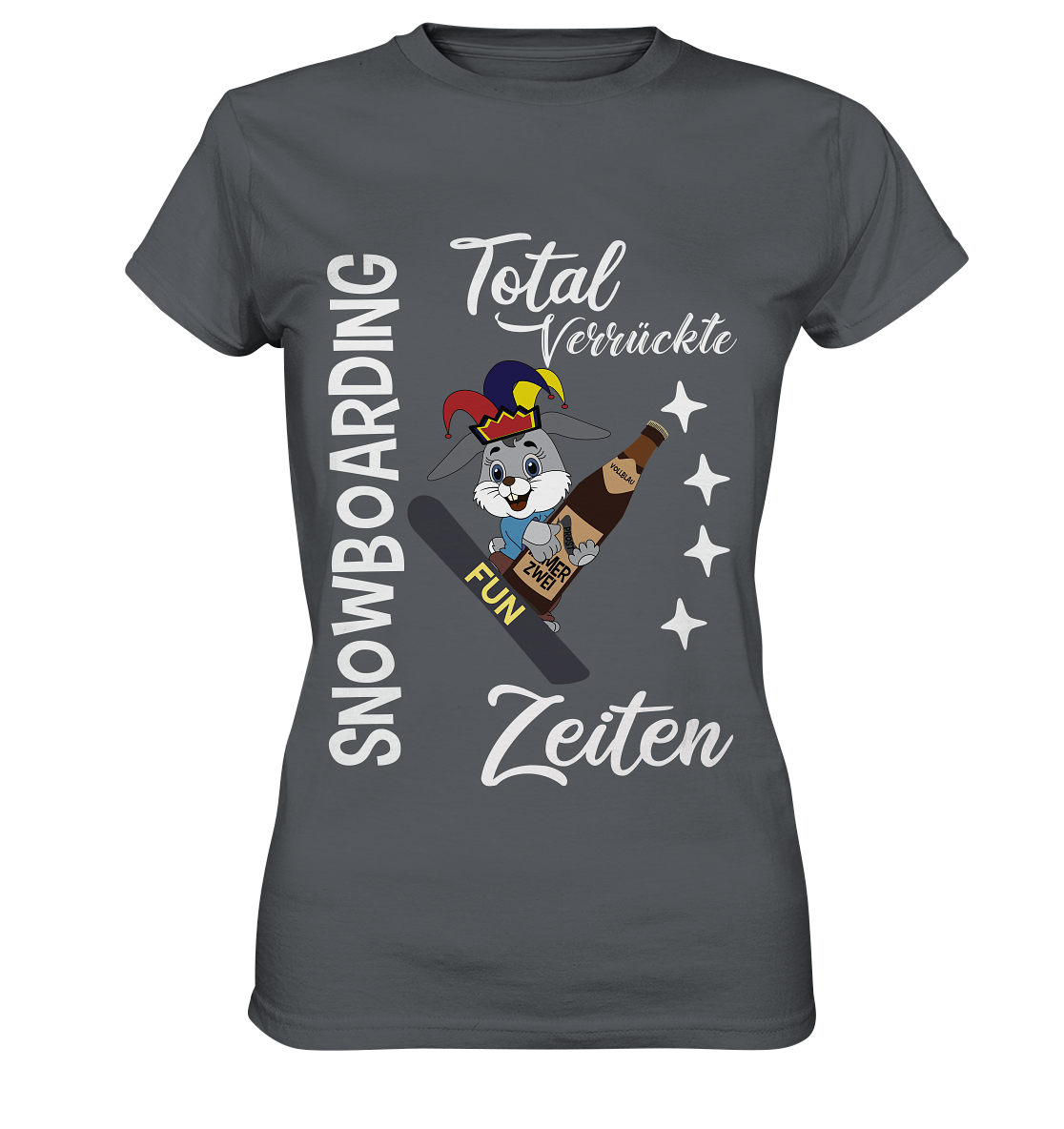 Snowboarding, verrückte Zeiten, Snowboarder, Osterhase - Ladies Premium Shirt